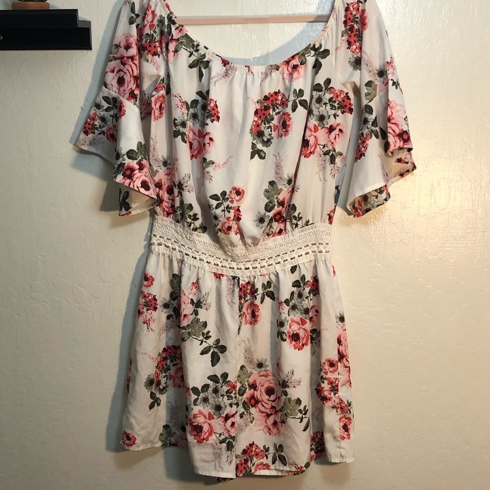 Beautiful white off the shoulder romper
